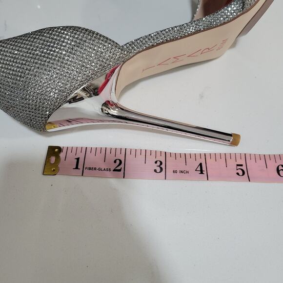Tamar Silver Sparkle Heels Size 6 1/2 - Picture 9 of 10